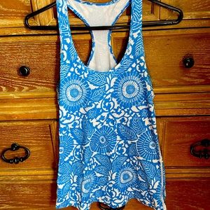 LULULEMON Workout Tank, Blue/White Floral, Size S*